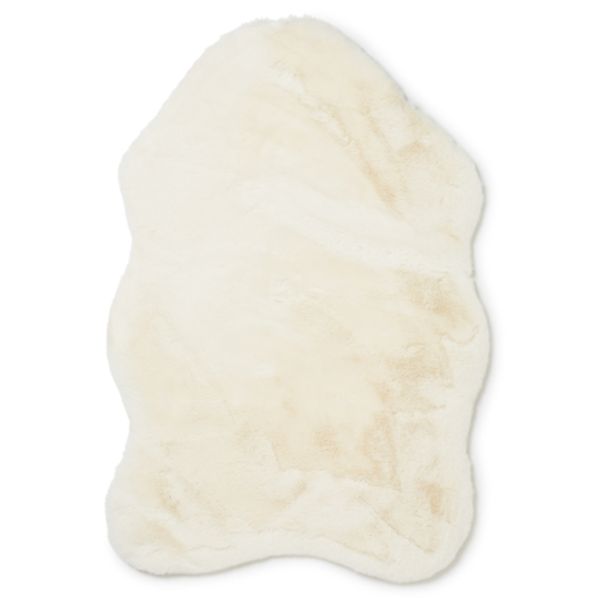 Ivory Fluffy Faux Fur Rug